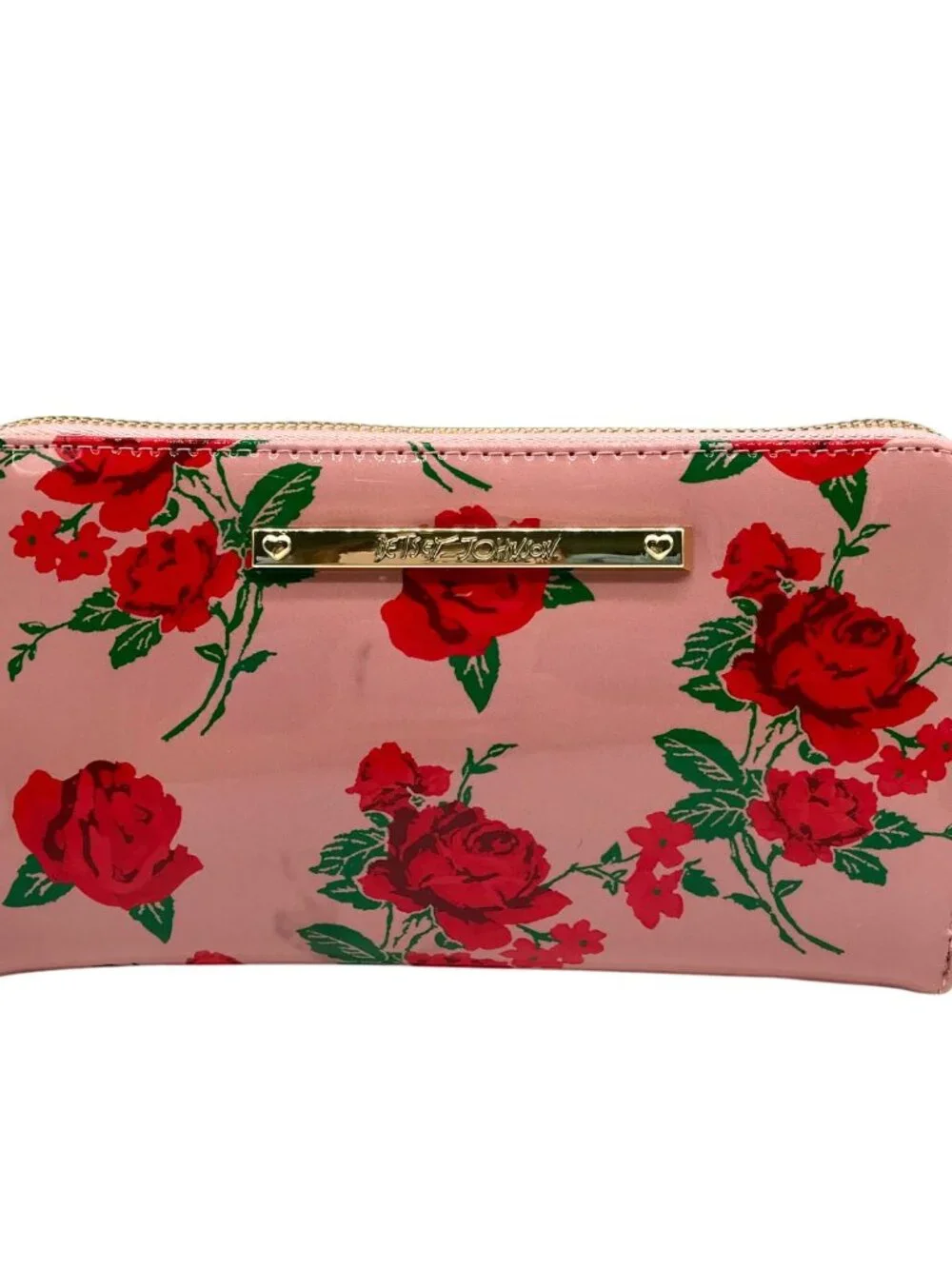 Betsey Johnson Blush Pink Floral Clutch